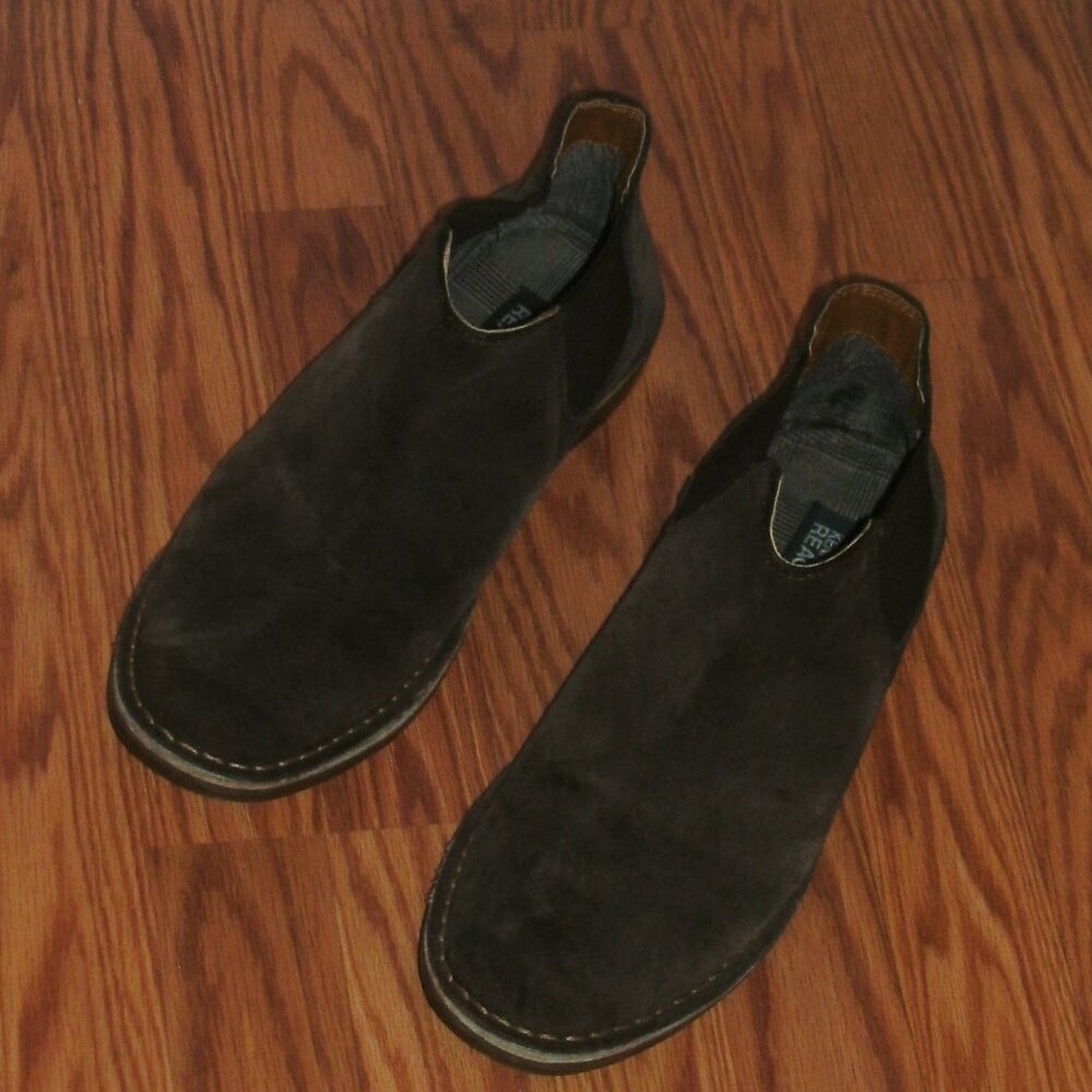 Kenneth Cole Desert Sun Dark Brown Suede Leather Slip On Chelsea Boot Shoe 10.5